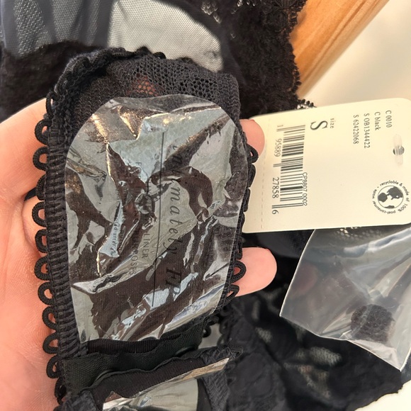 Free People Black Lace Bodysuit Womens Small Speed Date Strappy Lingerie NWT - Picture 6 of 9